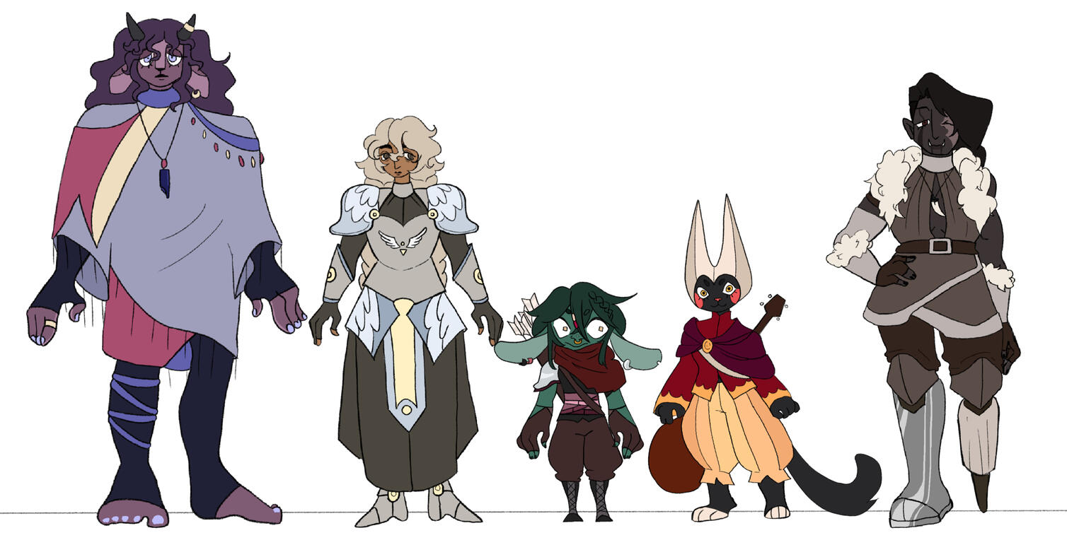 Dungeons and Dragons Party - Lineup - Procreate
